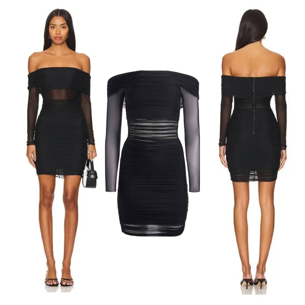 Alice + Olivia ISADOLA OFF THE SHOULDER MINI DRESS SIZE 14  NWT
